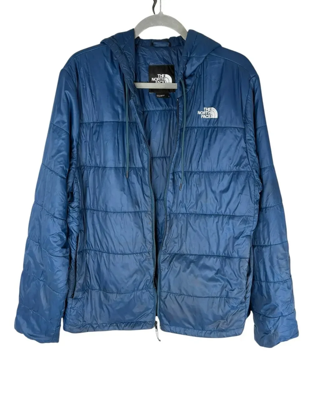 The North Face Mens Hooded Puffer Jacket Full Zip Outdoor Winter Gorpcore L